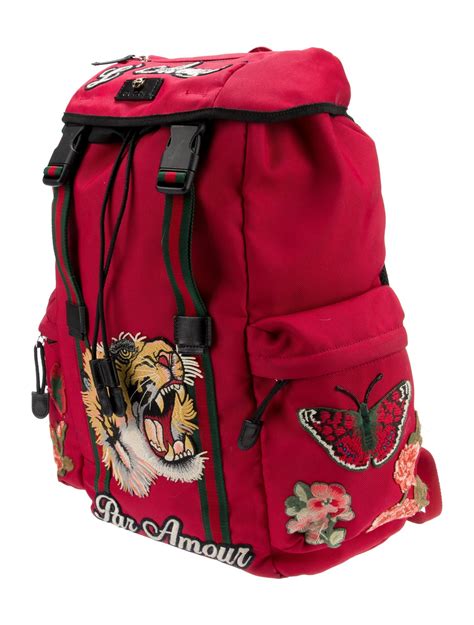 gucci tiger backpack red|Gucci l'aveugle backpack.